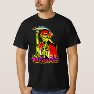 Halloween Horror Red Yellow Grill Sensenmann Monst T-Shirt