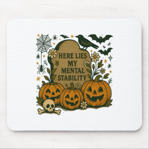 Halloween Horror Spooky Jahreszeit hier liegt mein Mousepad