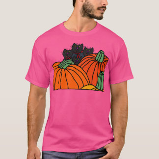 Halloween Horror Vampire Cats und Pumpkins T-Shirt