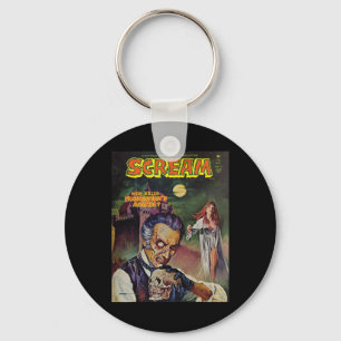 Halloween-Horror-Vintage-Totenschädel-Monster-Comi Schlüsselanhänger