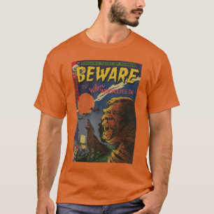 Halloween-Horror-Vintage-Werwolf-Comic-Book-Retro T-Shirt