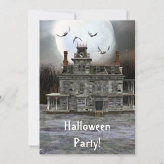 Halloween House 5 x 7 Einladung