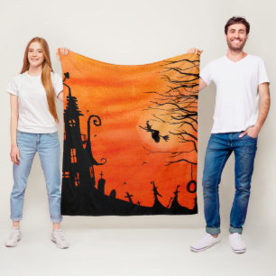 Halloween House Fleece Blanket