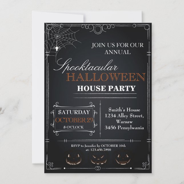 Halloween-House-Party Einladung (Vorderseite)