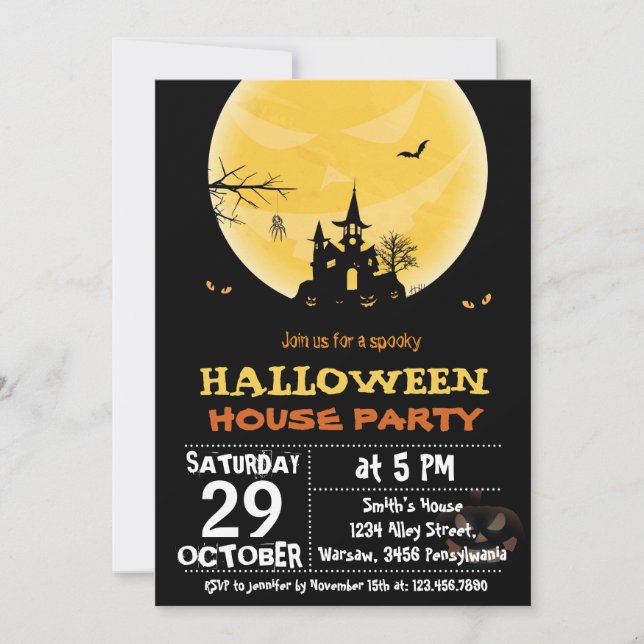 Halloween House-Party Einladung (Vorderseite)