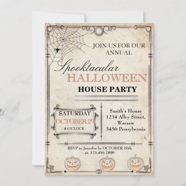Halloween House-Party Einladung (Vorderseite)