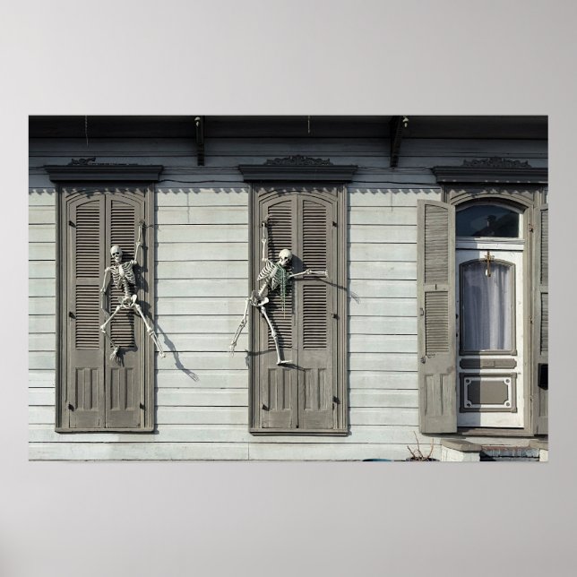 Halloween House Poster tanzend Skelette (Vorne)
