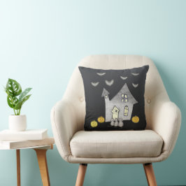 Halloween House, Schwarze Katzen, Fledermäuse, Kür Kissen