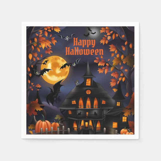 Halloween House Serviette (Vorderseite)