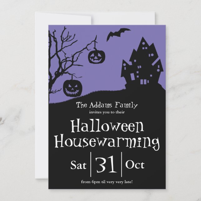 Halloween Housewarming Party und neue Adresse Ankündigung (Vorderseite)