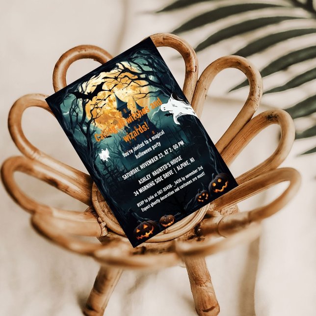 Halloween Housewarming Witche and Wizard Ansammlun Einladung (Von Creator hochgeladen)