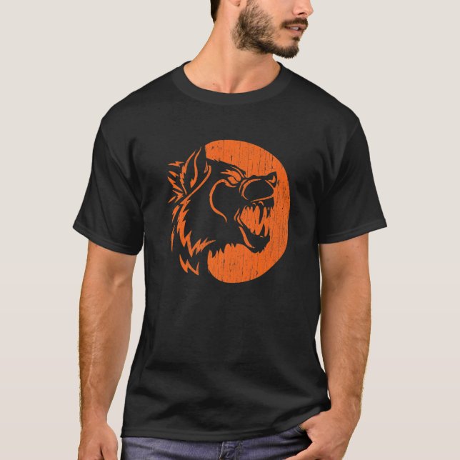 Halloween Howling Werewolf Fangs Pumpkin-Jack T-Shirt (Vorderseite)