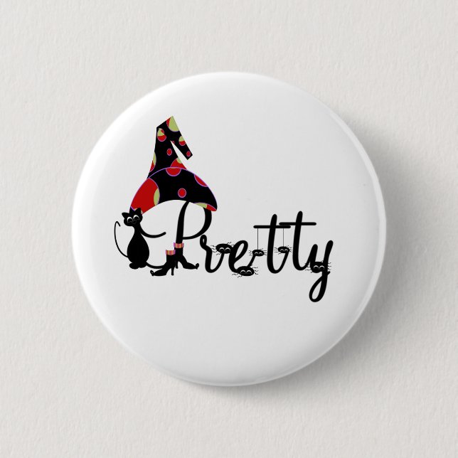 Halloween hübsch button (Vorderseite)