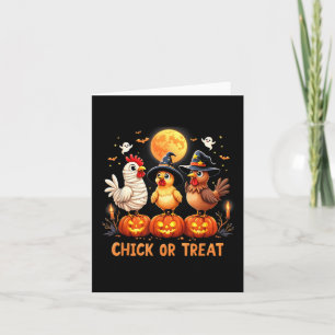 Halloween-Huhn Chick Or Treat Lustiges Halloween Karte