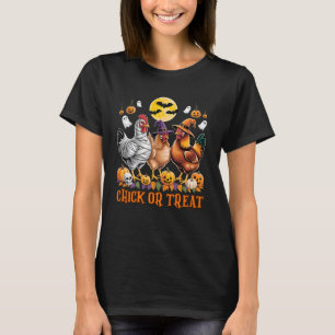 Halloween-Huhn Hexe Küken Oder Behandle Gruselige T-Shirt