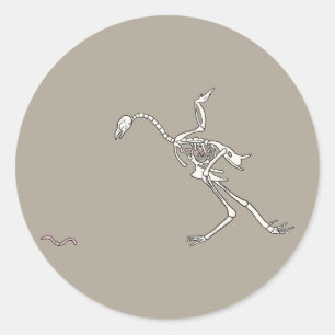Halloween-Hühner-Skelett Runder Aufkleber