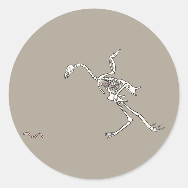Halloween-Hühner-Skelett Runder Aufkleber (Vorderseite)