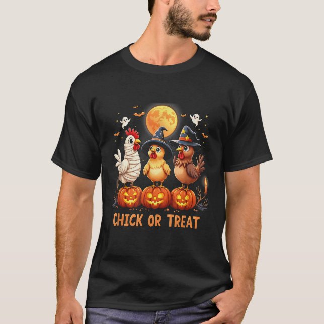 Halloween-Hühnerkind oder Halloween-Leckerei T-Shirt (Vorderseite)