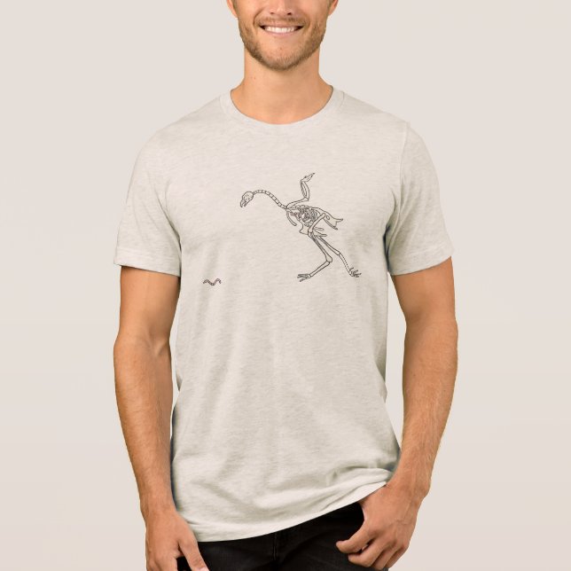 Halloween-Hühnerskelett Tri-Blend Shirt (Vorderseite)