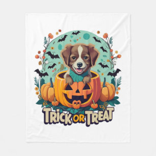 Halloween Hund 1 Fleecedecke