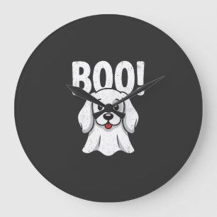Halloween-Hund Boo Süßes Welpen-Geist-Design Große Wanduhr