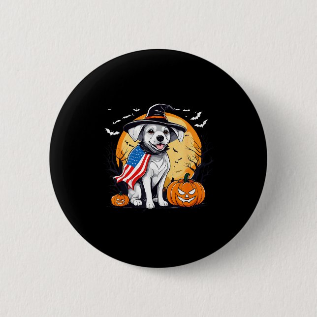 Halloween-Hund  Button (Vorderseite)