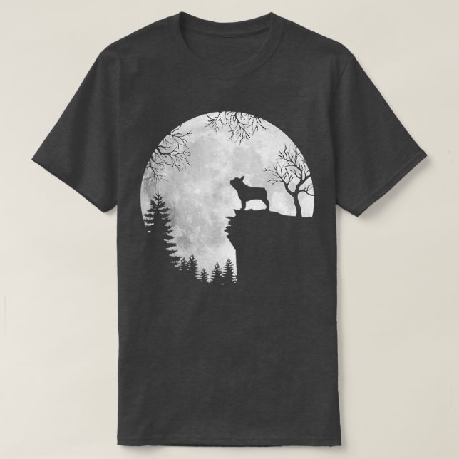 Halloween Hund Frenchie T-Shirt Frenchie Dog Moon  (Design vorne)