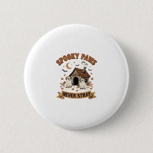 Halloween-Hund-Geisterpfoten Button