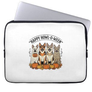 Halloween Hund Glückliches Howl-O-Ween Vintage Deu Laptopschutzhülle