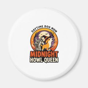 Halloween-Hund-Heul-Königin Magnet