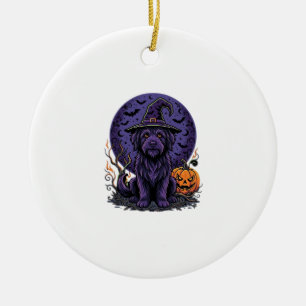 Halloween-Hund-Hexe-Kürbis-Vektor-Art Keramik Ornament