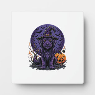 Halloween-Hund-Hexen-Kürbis-Vektorgrafik Fotoplatte