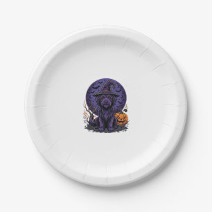 Halloween-Hund-Hexen-Kürbis-Vektorgrafik Pappteller