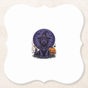 Halloween-Hund-Hexen-Kürbis-Vektorgrafik Untersetzer