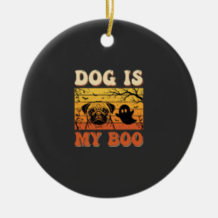 Halloween-Hund ist mein Boo-Pug-Geisterdesign Keramik Ornament