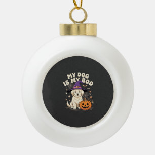 Halloween Hund Mein Hund ist mein Boo Keramik Kugel-Ornament