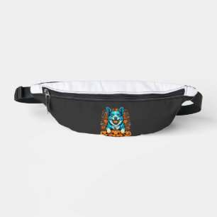 Halloween-Hund mit Jack-O-Lantern-Kürbissen_1 Bauchtasche