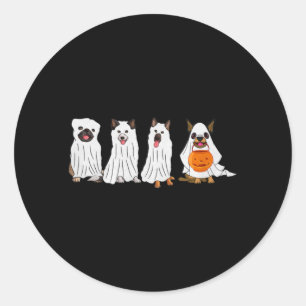 Halloween-Hund mit Kürbis gruseliger Halloween-Hun Runder Aufkleber