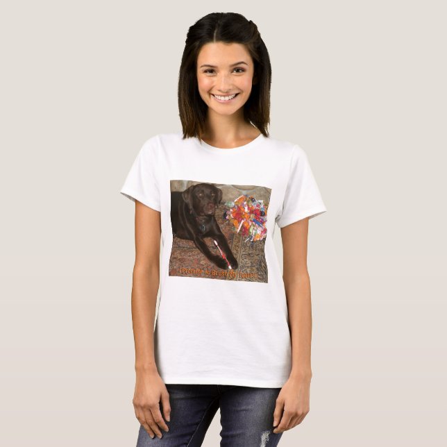 Halloween Hund mit süßen Zeltfrauen T-Shirt (Vorne ganz)