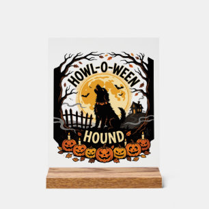 Halloween-Hund-Mond-Heulen (2) Acrylschild