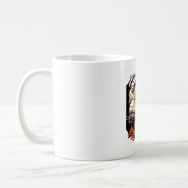 Halloween-Hund-Mond-Heulen (2) Kaffeetasse (Links)