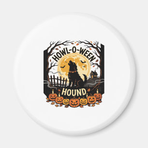 Halloween-Hund-Mond-Heulen (2) Magnet