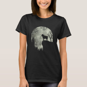 Halloween-Hund Mops Mops Hund Mond Heult Im Wald K T-Shirt