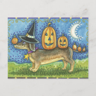 Halloween Hund Postkarte