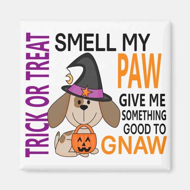 Halloween Hund riecht meine Paw 2 Magnet (Vorne)