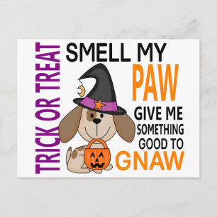 Halloween Hund riecht meine Paw 2 Postkarte
