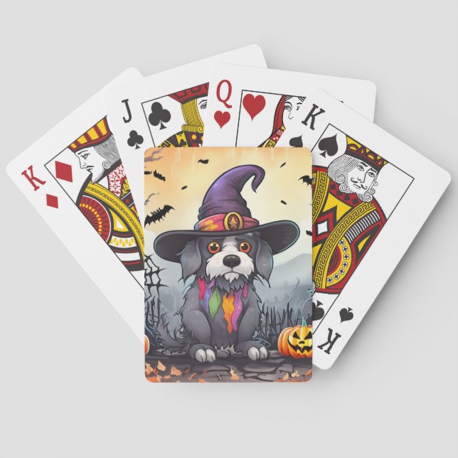 Halloween Hund Spielkarten (Rückseite)