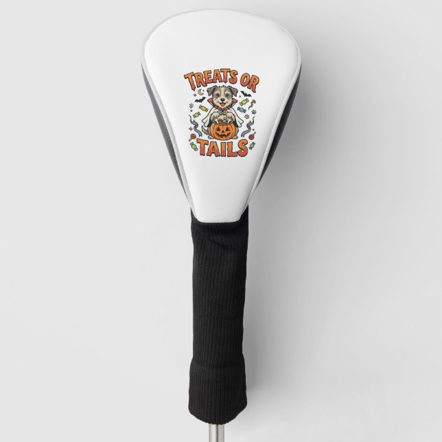 Halloween-Hund-Süßigkeiten-Unfug Golf Headcover (Vorderseite)