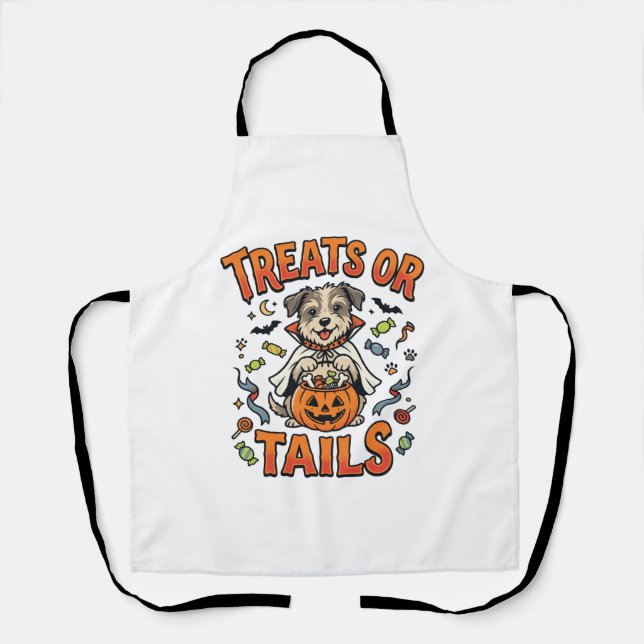 Halloween-Hund-Süßigkeiten-Unfug Schürze (Vorderseite)