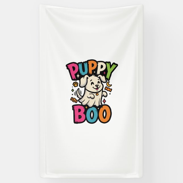 Halloween-Hund Welpe Boo Banner (Vertikal)